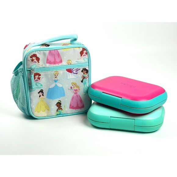 Pottery Barn Kids Disney Princess Lunch Box and 2 Bentgo Chill Bento Boxes - Picture 1 of 6